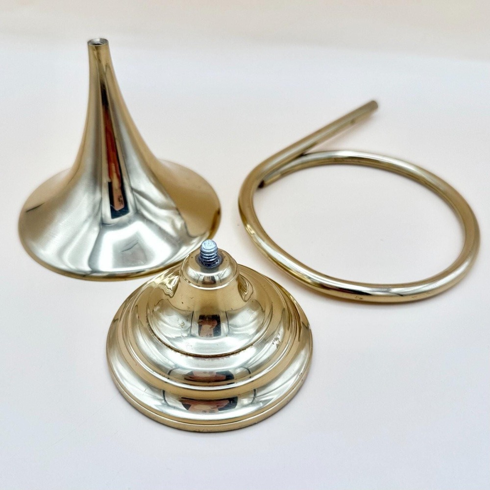 Vintage Bombay Company Solid Brass French Horn Candlestick Holder 9" 1.3 lbs - Picture 9 of 10